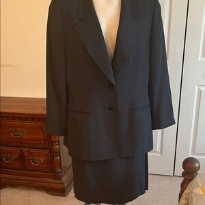 Jacqueline Ferrar Classic Navy Blazer and Skirt Set